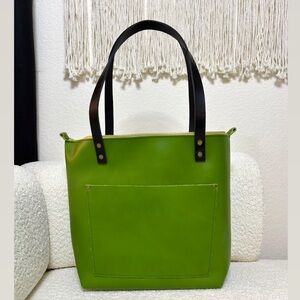 Portland Leather Green Apple Tote Bag